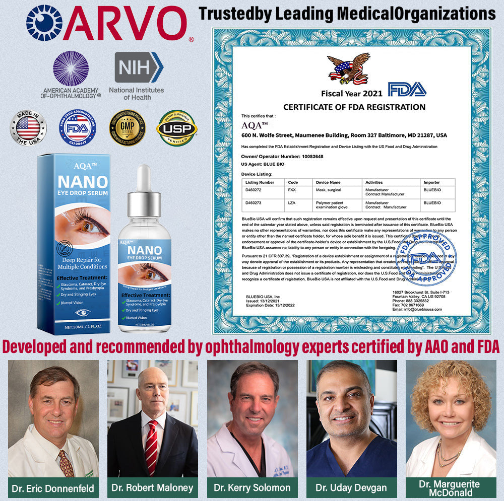 AQA™ Nano Eye Drops Serum 👩⚕️ Ophthal mologists Recommended (Suitable for presbyopia, dry eye syndrome, glaucoma, cataracts and diabetic retinopathy) 🍀