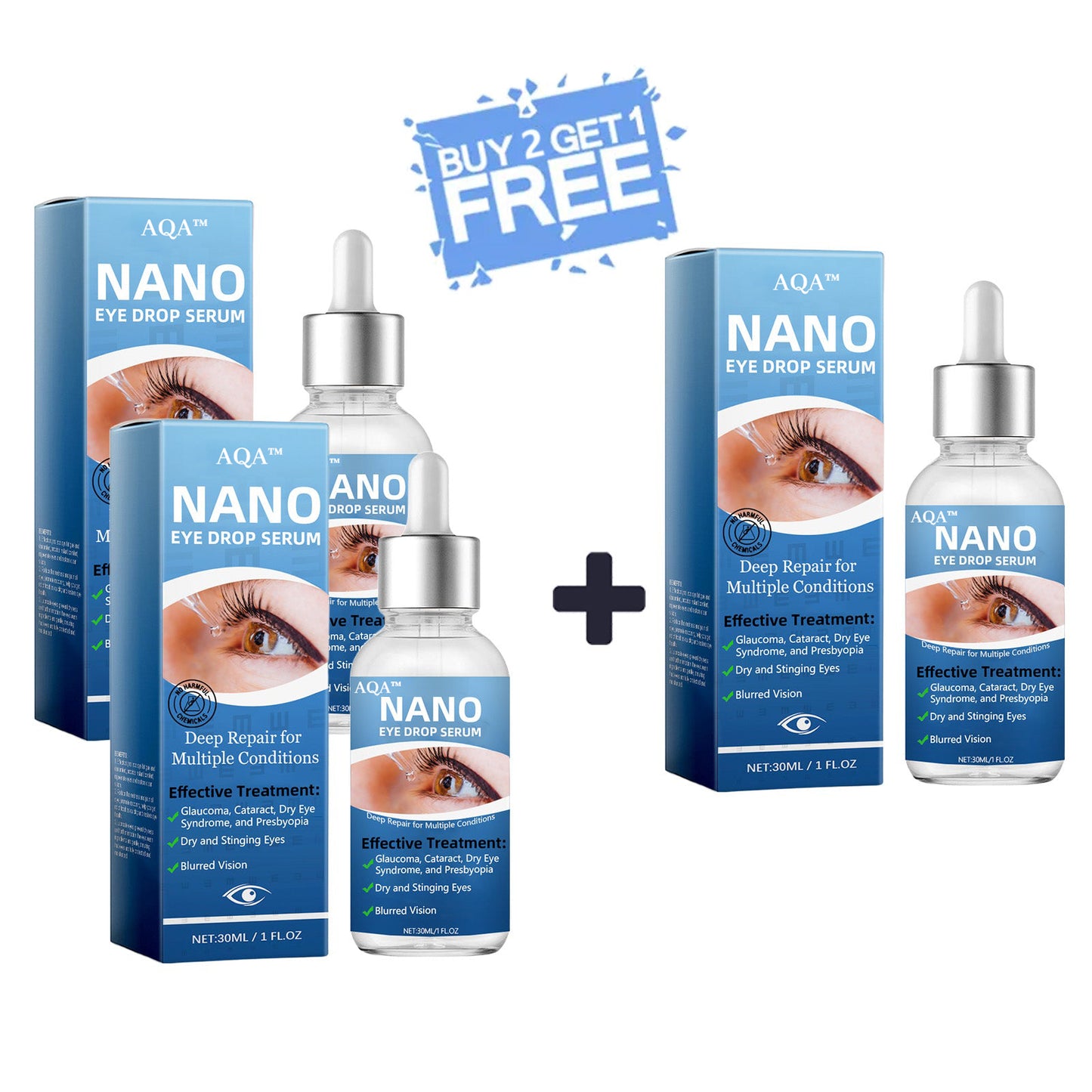 AQA™ Nano Eye Drops Serum 👩⚕️ Ophthal mologists Recommended (Suitable for presbyopia, dry eye syndrome, glaucoma, cataracts and diabetic retinopathy) 🍀