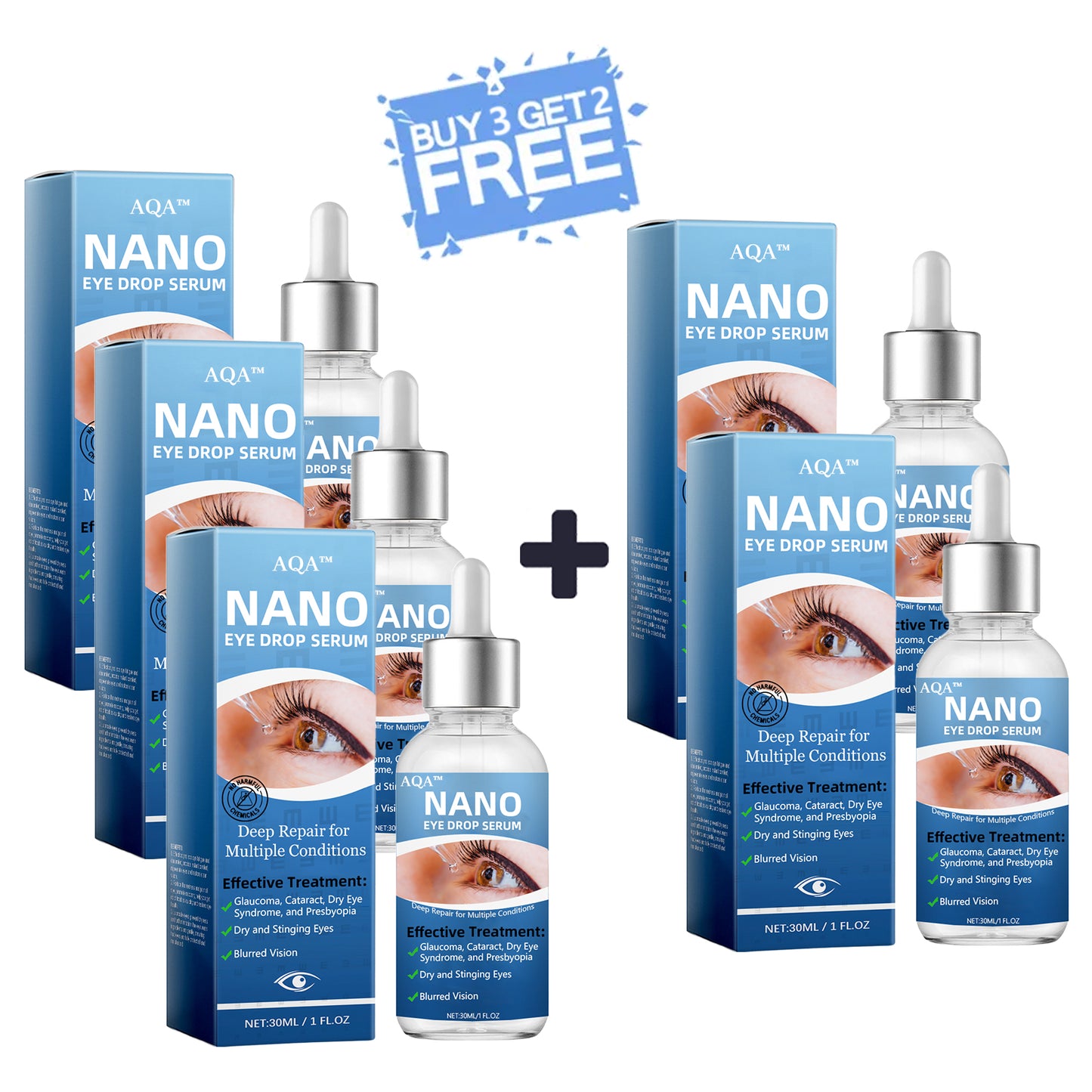 AQA™ Nano Eye Drops Serum 👩⚕️ Ophthal mologists Recommended (Suitable for presbyopia, dry eye syndrome, glaucoma, cataracts and diabetic retinopathy) 🍀